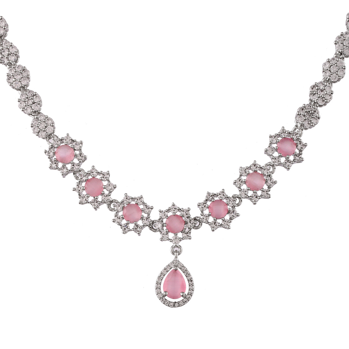 Sparkling Elegance Victorian Inspired Pink and White CZ Jewellery