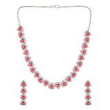 Sparkling Elegance Red and White Triangle Cut CZ Jewellery Set