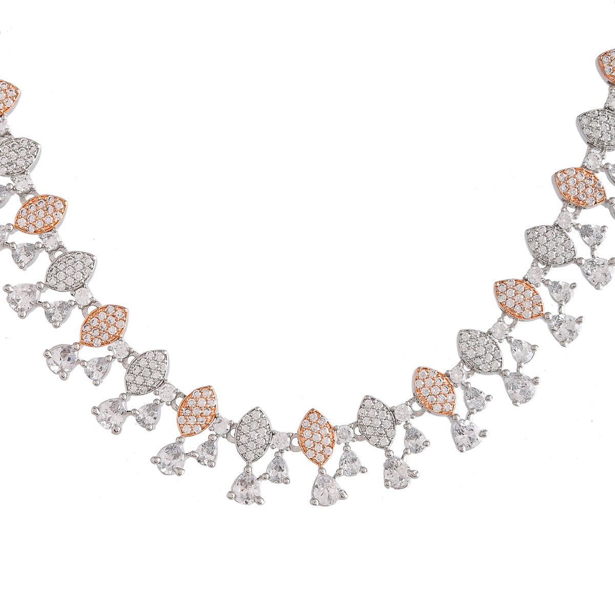 Sparkling Elegance Long Necklace CZ Jewellery Set