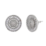 Sparkling Elegance White Round Cz Adorned Earrings