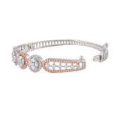 Sparkling Elegance Marquise and Round Cut CZ Adjustable Bracelet