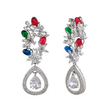 Sparkling Elegance Floral Butterfly Shaped Earrings