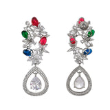 Sparkling Elegance Floral Butterfly Shaped Earrings
