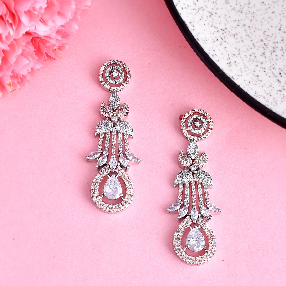 Buy Voylla CZ Petal Motifs Earrings Online at Low Prices in India -  Paytmmall.com