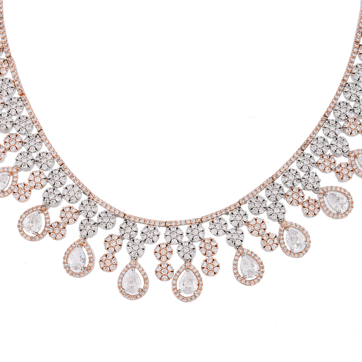 Sparkling Elegance Heavily Embellished Round Cut Zircon Jewellery Set