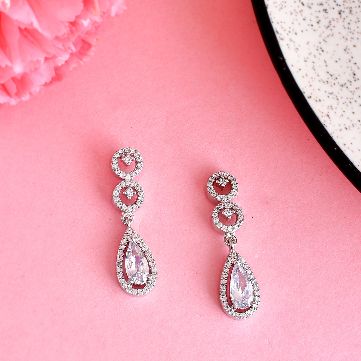 20Ct PearRound Cut Simulated Diamond DropDangle Earrings 14K White Gold  Plated  eBay