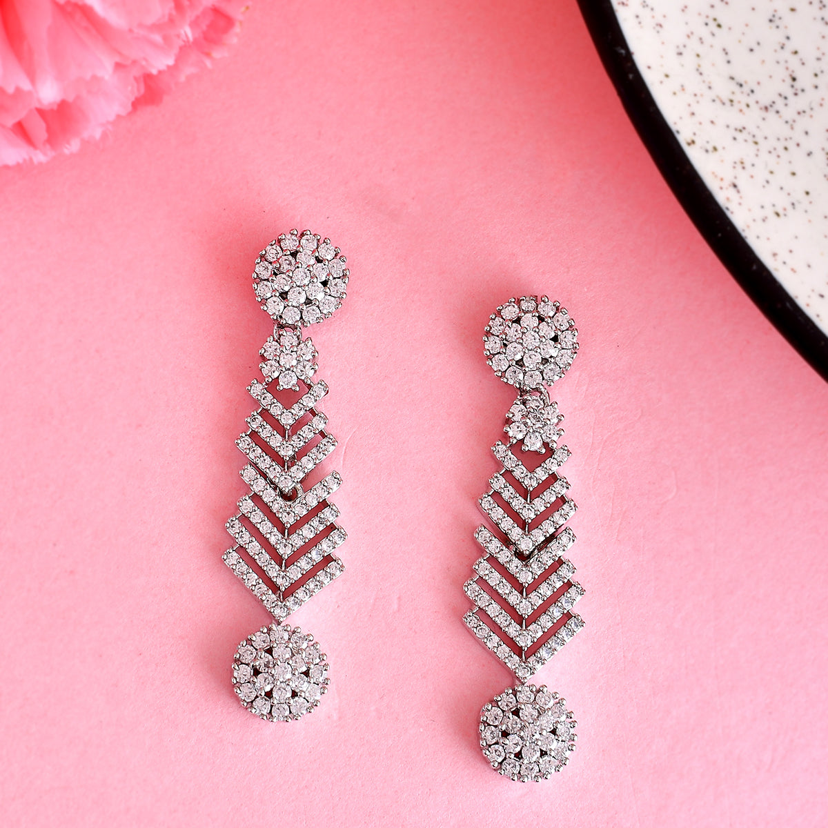 Large Cocktail VVS Diamond Earrings  Raj Jewels