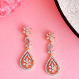 Sparkling Elegance Heavily Embellished Zirconia Dangler Earrings