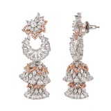 Sparkling Elegance Cluster Setting CZ Drop Earrings