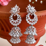 Sparkling Elegance Cluster Setting CZ Drop Earrings