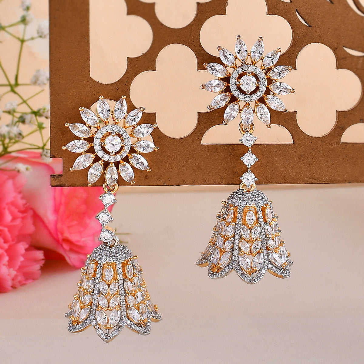 Voylla Gwalior Lightly Embellished Jhumka Earrings : Amazon.in: Fashion