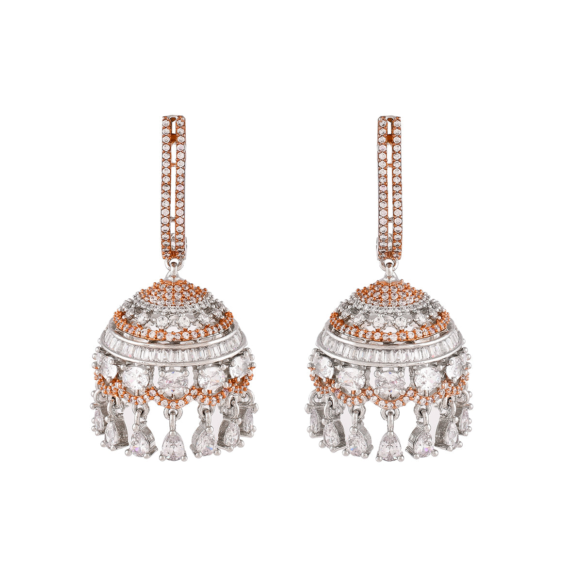 Sparkling Elegance Round Cut CZ Jhumki Earrings – VOYLLA
