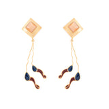 Gold Tone Danglers With Beautiful Enamel Work