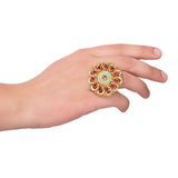 Ethnic Enamel Brass Statement Ring