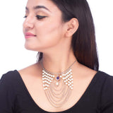 Silver Plated Cluster Pearl Necklace from Pearl Galleria