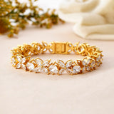 Sparkling Elegance Yellow Gold Plated Bracelet