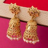 Lattice Pattern Jhumka Drop Earrings