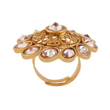Floral Motif Brass Ring