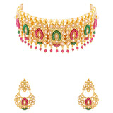 Faux Kundan Gemstones Necklace Set