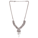 Leafy Statement Necklace With Embellishments of CZ