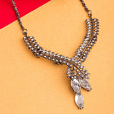 Leafy Statement Necklace With Embellishments of CZ