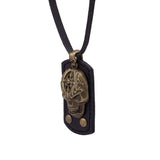 Oxidized Skull Detailing Pendant With Chain