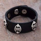 Stylish Black PU Leather Designer Dare By Voylla Bracelet For Men