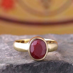 Ruby (Manik) Ratti Ashtadhatu Rashi Ratna Ring with original