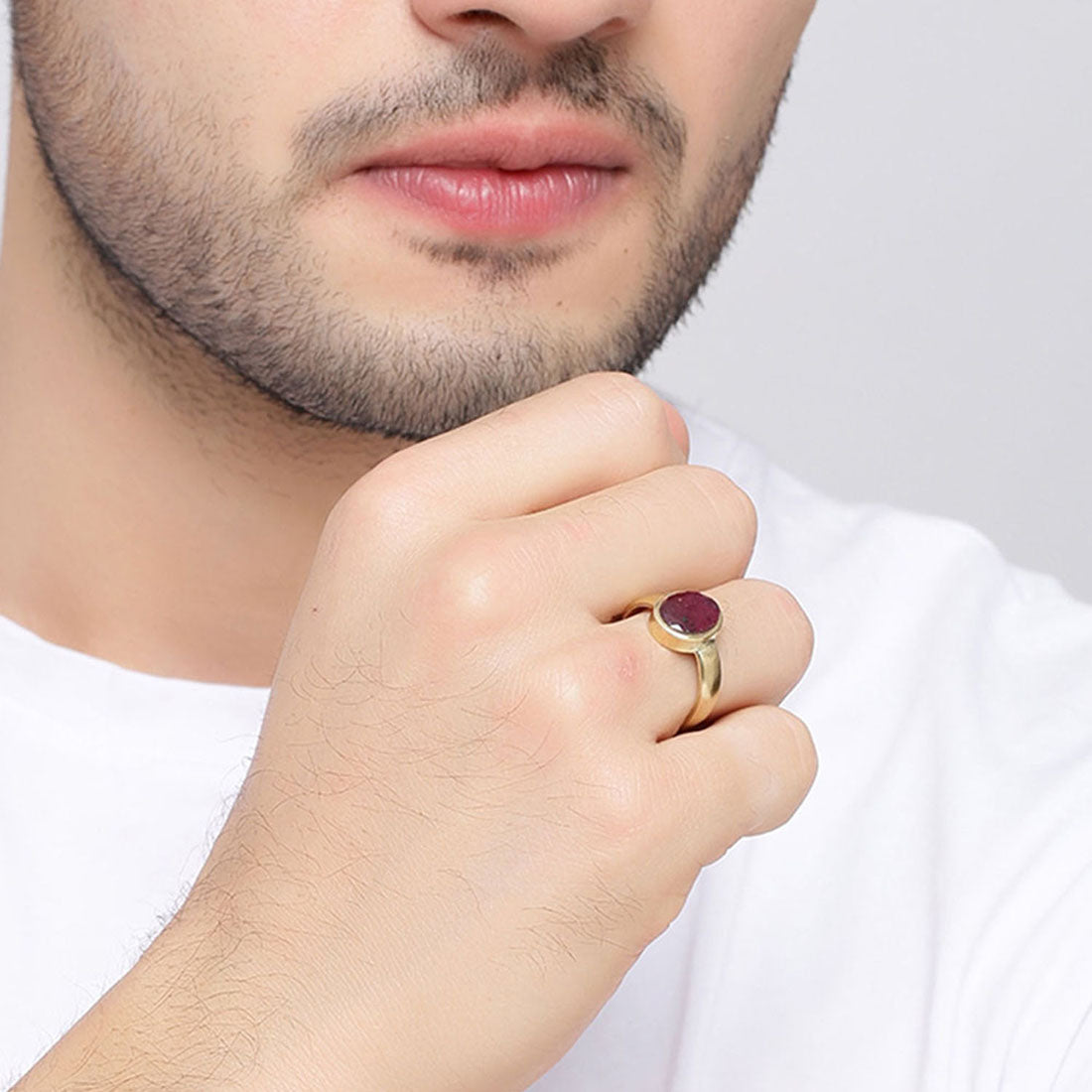 Ratna Rings Ruby (Manik) 3.25 Ratti Ashtadhatu Rashi Ratna Ring with original Lab ...