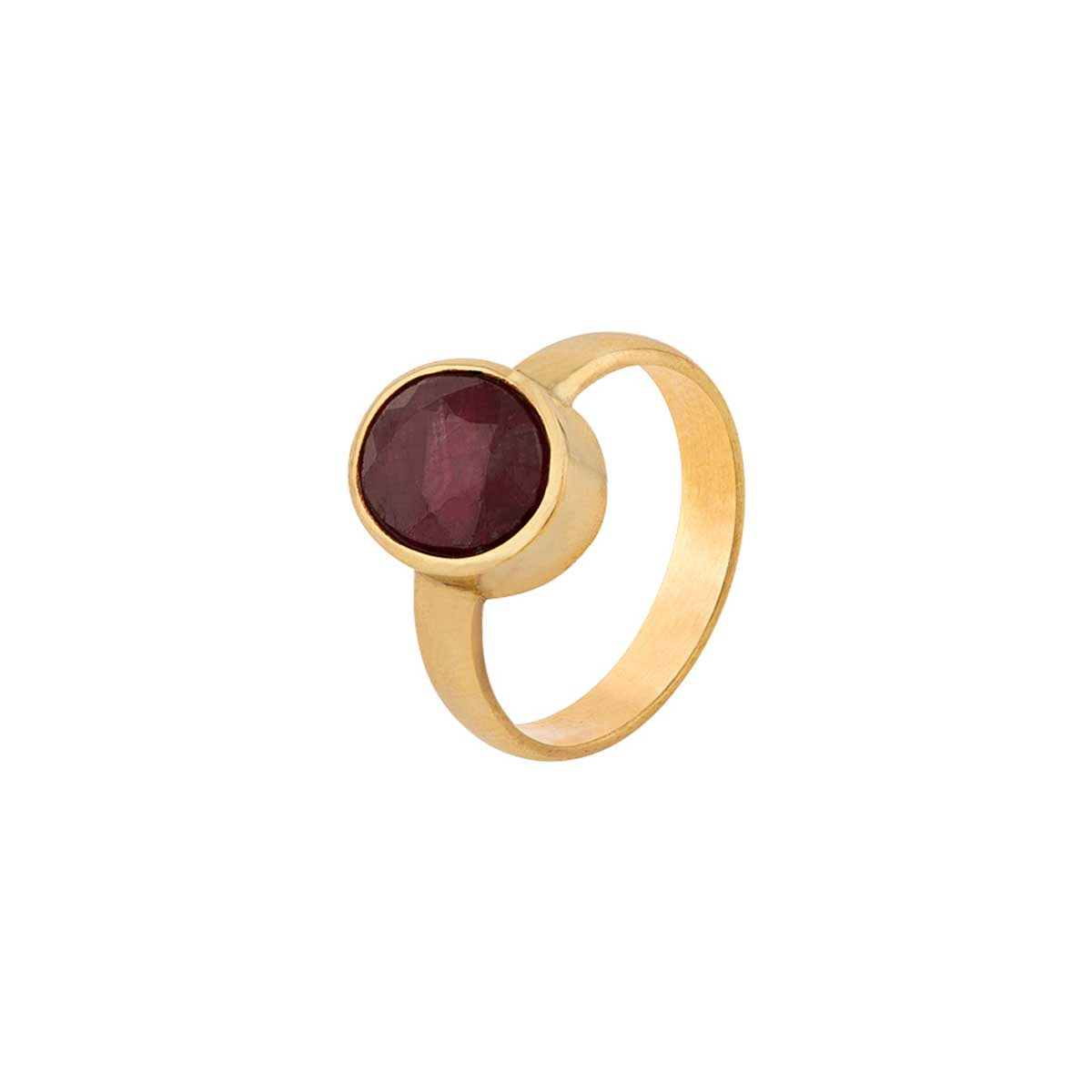 Pink Round Natural Ruby(Manik) Gemstone Gold Plated Finger Ring, Size: 5.5,  6gm at Rs 15950 in Delhi