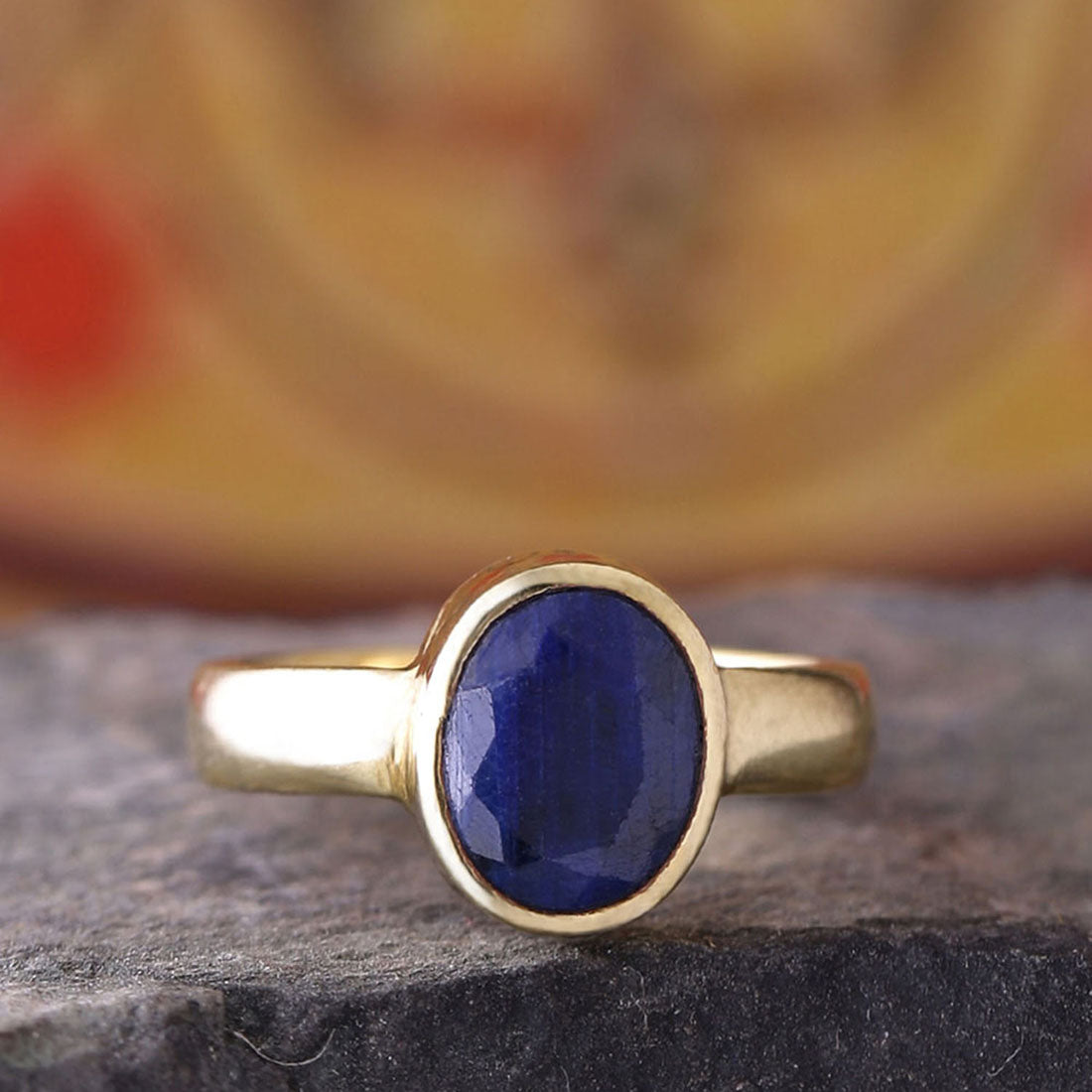 Blue Sapphire (Neelam) 3.25 Ratti Ashtadhatu Rashi Ratna Ring with original Lab Test Certificate