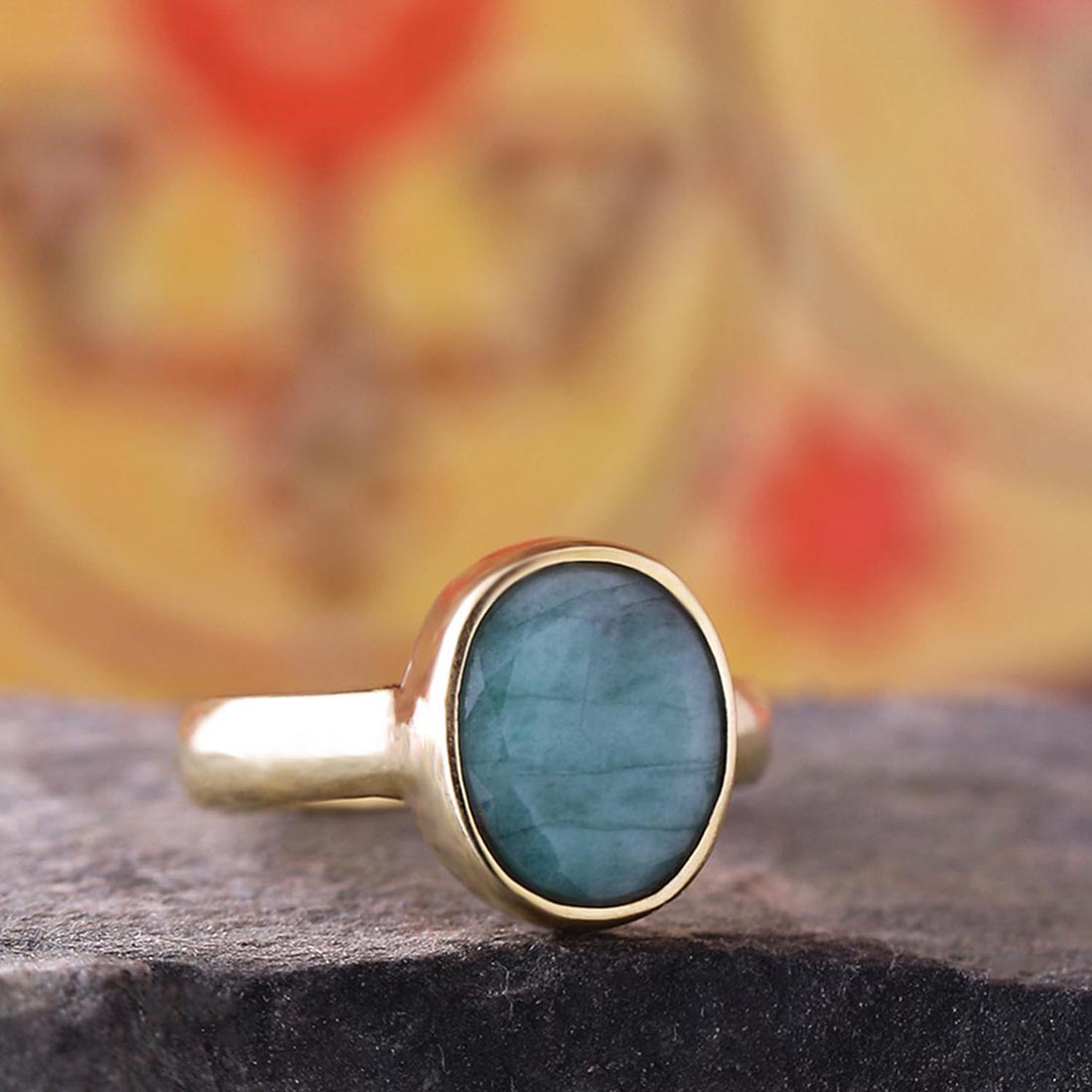 Ratna Rings Emerald (Panna) 5.25 Ratti Ashtadhatu Rashi Ratna Ring with original L ...