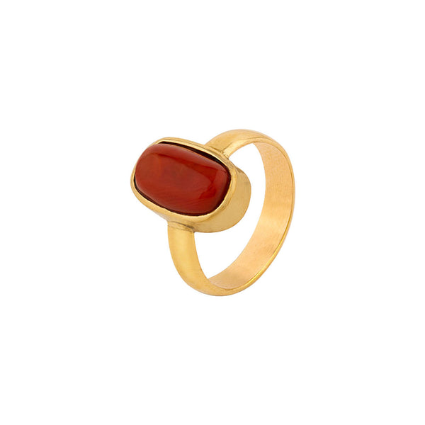 Ratna Rings Red Coral (Munga) 5.25 Ratti Ashtadhatu Rashi Ratna Ring with original ...