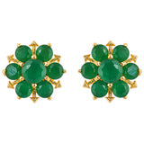 Green Round Cut CZ Stud Earrings