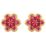 Pink Zirconia Gemstones Stud Earrings