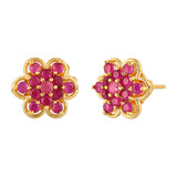 Pink Zirconia Gemstones Stud Earrings