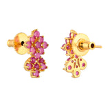 Pink CZ Gems Teardrop Stud Earrings