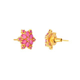 Tiny Pink Round Cut CZ Stud Earrings
