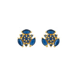 Tiny Blue Zirconia Gems Stud Earrings