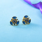Tiny Blue Zirconia Gems Stud Earrings
