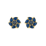 Blue Marquise Cut CZ Stud Earrings