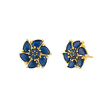 Blue Marquise Cut CZ Stud Earrings