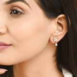 White Zirconia Gems Tiny Stud Earrings