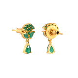 Tiny Green CZ Gems Adorned Earrings