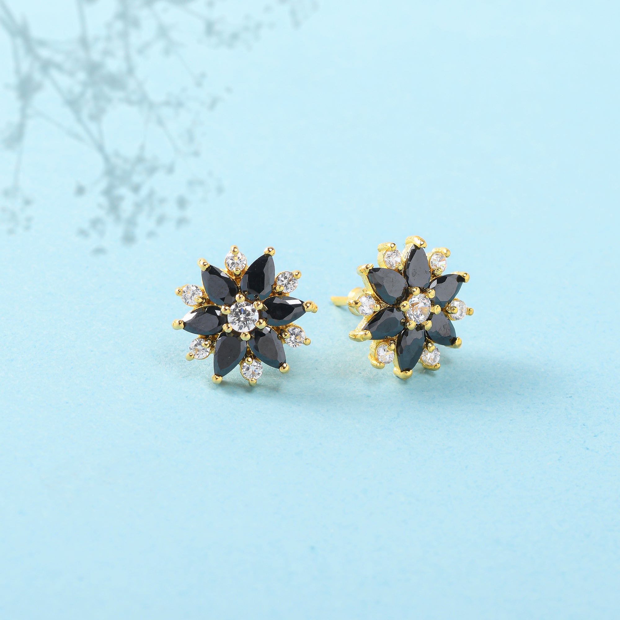Buy Nilus Collection Gold Plated Stud Earrings Black for (Baby Girls and  Girls and Women) Online at Best Prices in India - JioMart.
