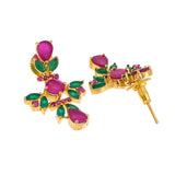 Sparkling Essentials Pink and Green Zircons Gems Jewellery Set