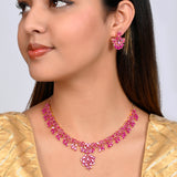 Drop Cut Pink CZ Gems Jewellery Set