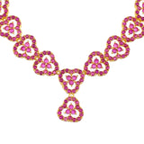 Sparkling Essentials Pink Round Cut Zircons Cutwork Jewellery Set