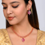 Sparkling Essentials Pink Drop Cut CZ Stones Jewellery Set