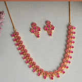 Cutwork Design Pink Zircon Gemstones Jewellery Set